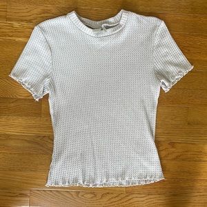 Smocked/drill tee